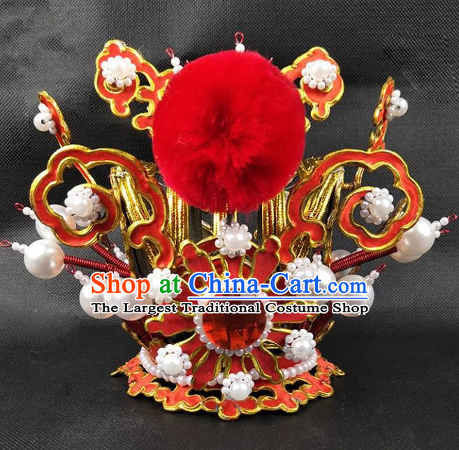 Chinese Traditional Peking Opera Niche Hair Accessories Ancient Prince Hairdo Crown for Men