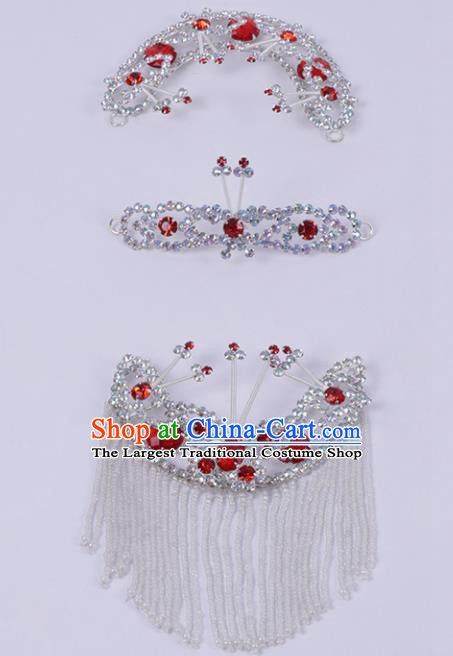 Chinese Traditional Peking Opera Actress Hair Accessories Ancient Fairy Hairpins Complete Set for Women