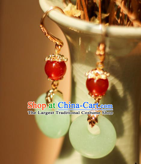 Traditional Chinese Handmade Ancient Jade Earrings Accessories for Women