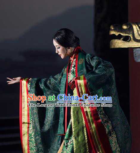 Chinese Ancient Palace Lady Hanfu Han Dynasty Imperial Concubine Queen Embroidered Historical Costumes