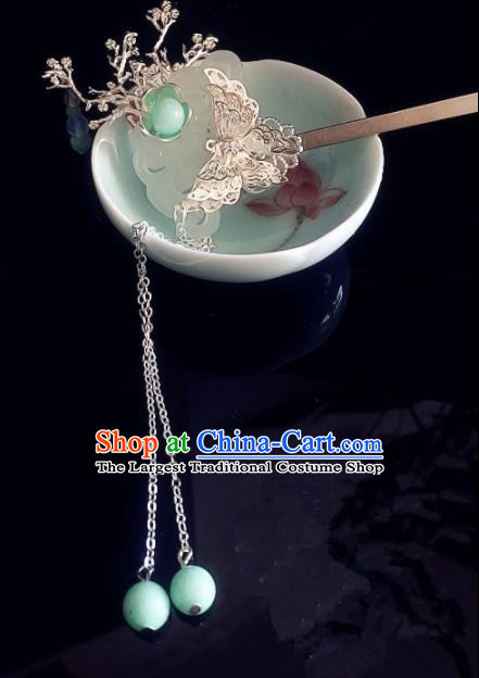 Chinese Handmade Ancient Hair Accessories Hanfu Jade Hairpins for Women