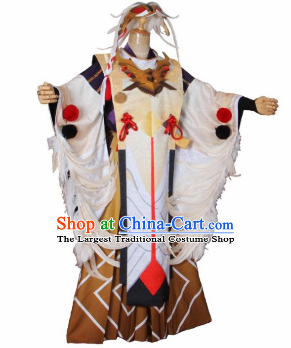 Asian Japanese Traditional Swordsman Costumes Ancient Cosplay Onmyoji Clothing for Men
