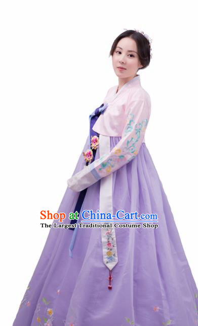 Asian Korean Traditional Bride Costumes Wedding Embroidered Hanbok for Women