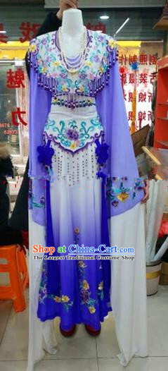 Chinese Traditional Beijing Opera Princess Purple Silk Dress Ancient Peri Embroidered Costumes for Women