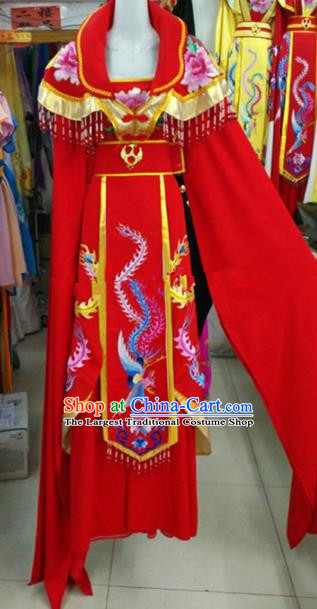 Chinese Traditional Beijing Opera Actress Imperial Consort Red Dress Ancient Palace Embroidered Costumes for Women
