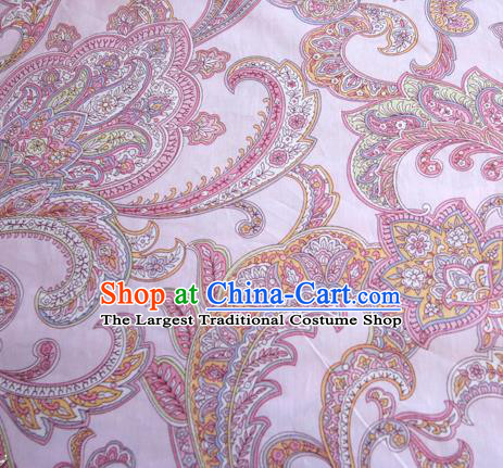 Asian Japanese Traditional Kimono Pink Fabric Material Classical Pattern Design Drapery