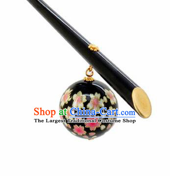 Japanese Traditional Hair Accessories Ancient Courtesan Kimono Black Hairpins for Women