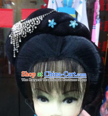 Chinese Traditional Ancient Beijing Opera Court Maid Wig Sheath and Hairpins Hair Accessories for Women