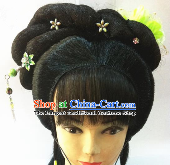 Chinese Traditional Ancient Beijing Opera Wig Sheath and Hairpins Hair Accessories for Women