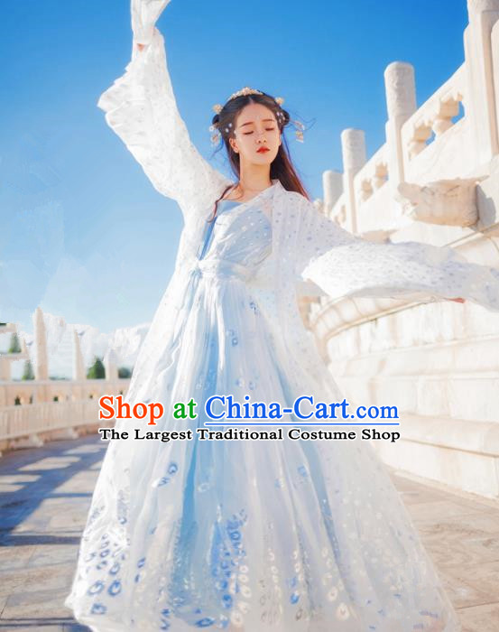 Chinese Ancient Royal Princess Embroidered Costumes Traditional Tang Dynasty Imperial Consort Hanfu Dress for Women
