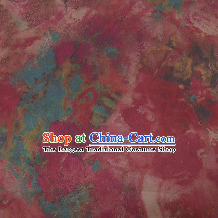 Chinese Classical Pink Silk Fabric Traditional Pattern Satin Plain Cheongsam Drapery Gambiered Guangdong Gauze