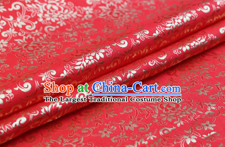 Traditional Chinese Red Brocade Palace Pattern Satin Plain Cheongsam Silk Drapery