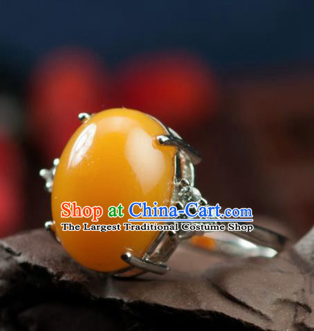 Chinese Traditional Jewelry Accessories Ancient Hanfu Huanglong Jade Ring for Women