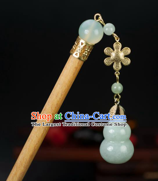 Chinese Traditional Hanfu Hair Clip Hair Accessories Ancient Classical Jade Calabash Hairpins for Women