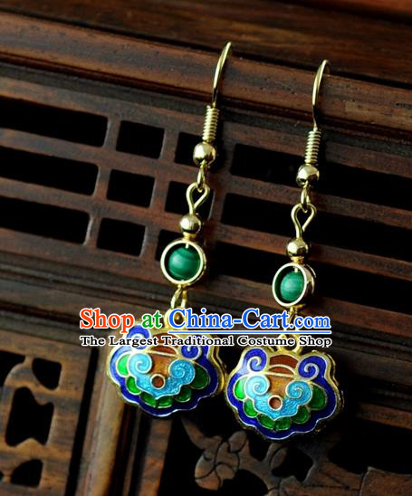 Chinese Traditional Jewelry Accessories Ancient Hanfu Blueing Earrings for Women