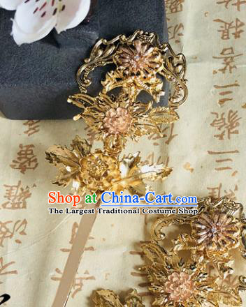 Chinese Classical Hair Accessories Traditional Ancient Hanfu Flowers Hair Clip Hairpins for Women
