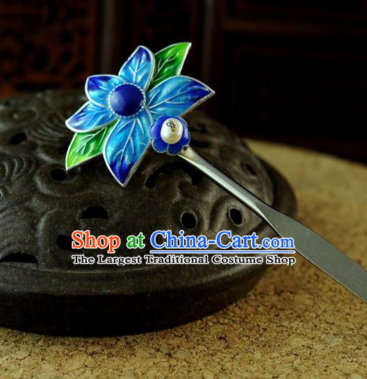Chinese Traditional Cloisonne Hair Clip Hair Accessories Ancient Palace Classical Hairpins for Women