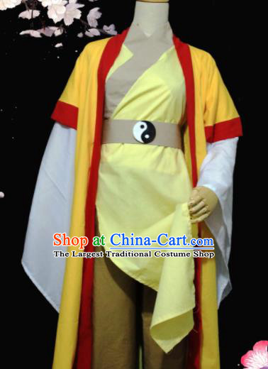 Chinese Traditional Cosplay Taoist Priest Costumes Ancient Swordsman Clothing for Men
