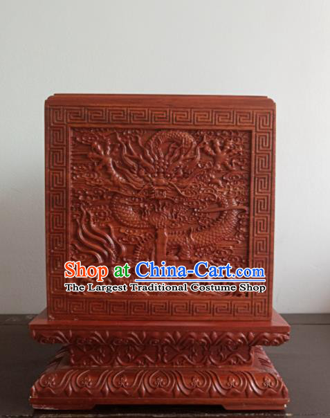 Chinese Ancient Films Props Wood Imperial Jade Seal Box