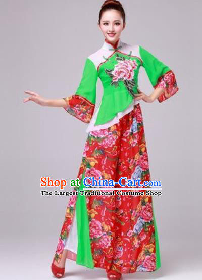 Chinese Traditional Yangko Dance Folk Dance Fan Dance Costume for Women