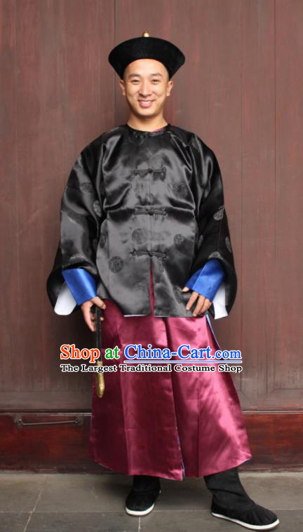 Chinese Traditional Ancient Qing Dynasty Imperial Bodyguard Embroidered Costume for Men