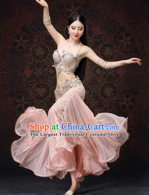 Top Grade Belly Dance Costumes Professional Oriental Dance Pink Dress for Women