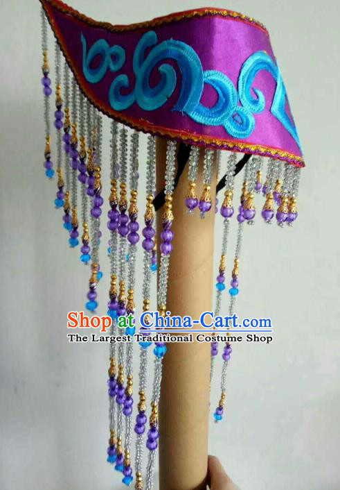 Traditional Chinese Mongol Nationality Tassel Hat Mongolian Dance Hair Accessories for Women