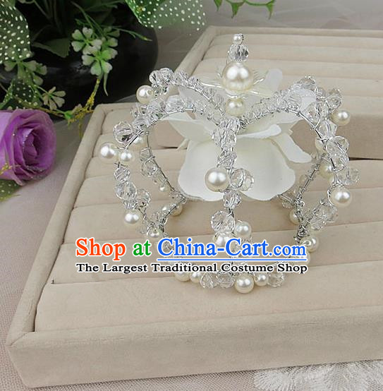 Top Grade Baroque Hair Accessories Wedding White Royal Crown for Women