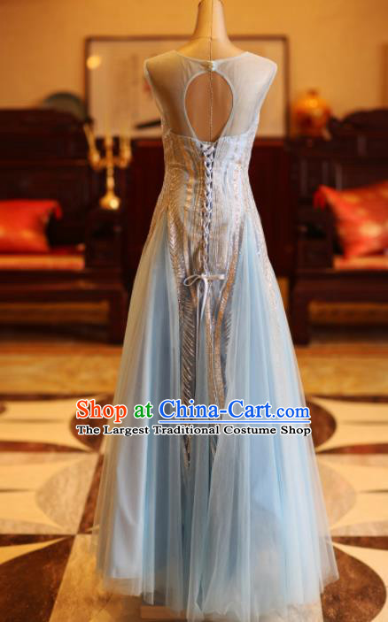 Top Grade Handmade Compere Costume Catwalks Veil Formal Dress for Women