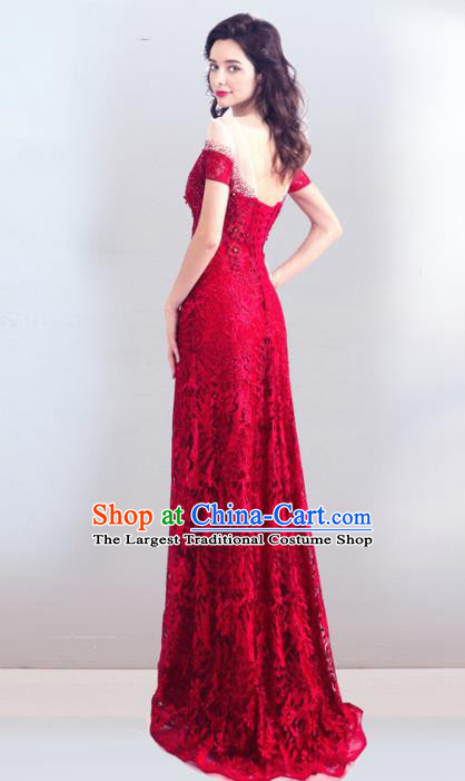 Top Grade Handmade Compere Costume Catwalks Veil Formal Dress for Women