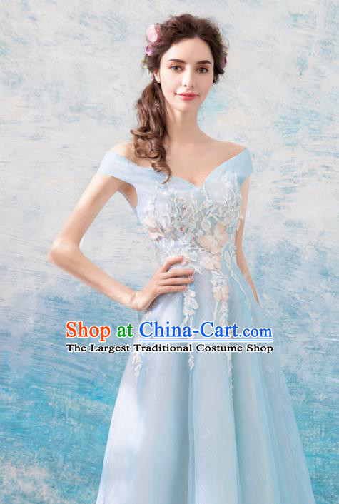 Top Grade Purple Veil Evening Dress Compere Costume Handmade Catwalks Angel Full Dress for Women