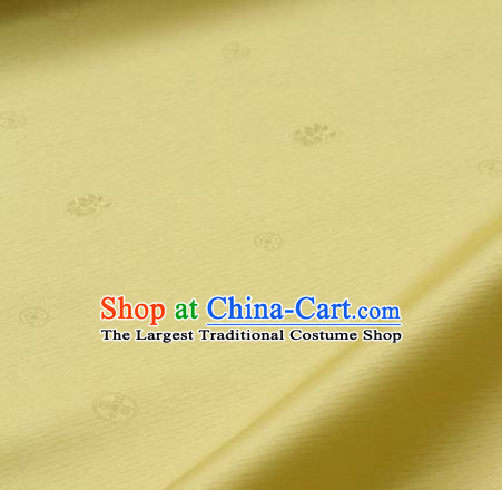 Asian Traditional Classical Pattern Yellow Silk Drapery Korean Hanbok Palace Brocade Fabric