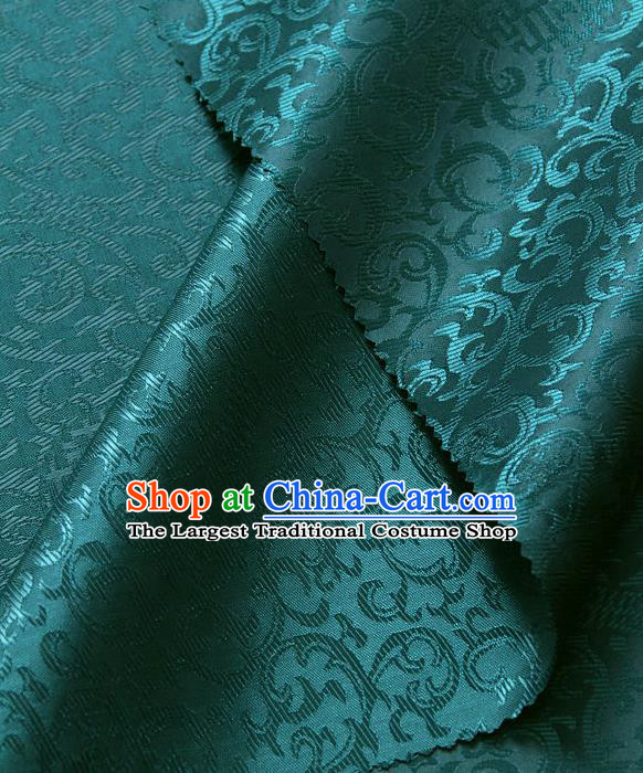 Asian Chinese Traditional Palace Drapery Chinese Royal Pattern Peacock Green Brocade Satin Fabric Tang Suit Silk Fabric Material
