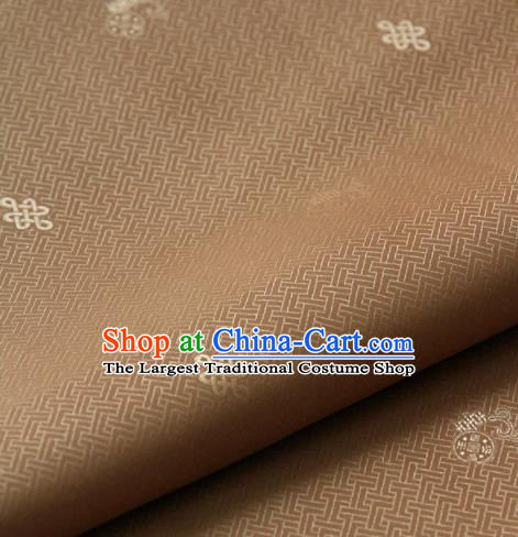 Asian Korean Ancient Costume Drapery Traditional Palace Pattern Brown Brocade Satin Fabric Silk Fabric Material