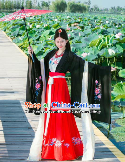 Chinese Traditional Nobility Lady Historical Costumes Ancient Tang Dynasty Hanfu Dress for Women
