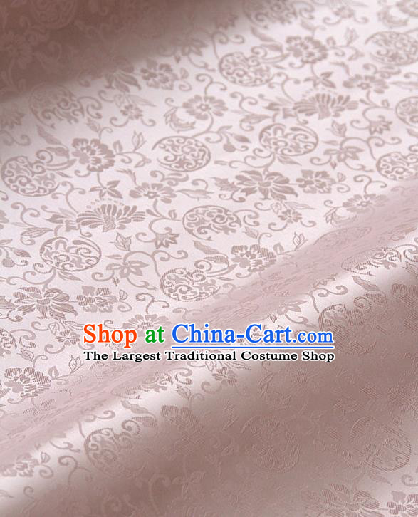Traditional Asian Pink Satin Classical Pattern Drapery Korean Hanbok Palace Brocade Silk Fabric