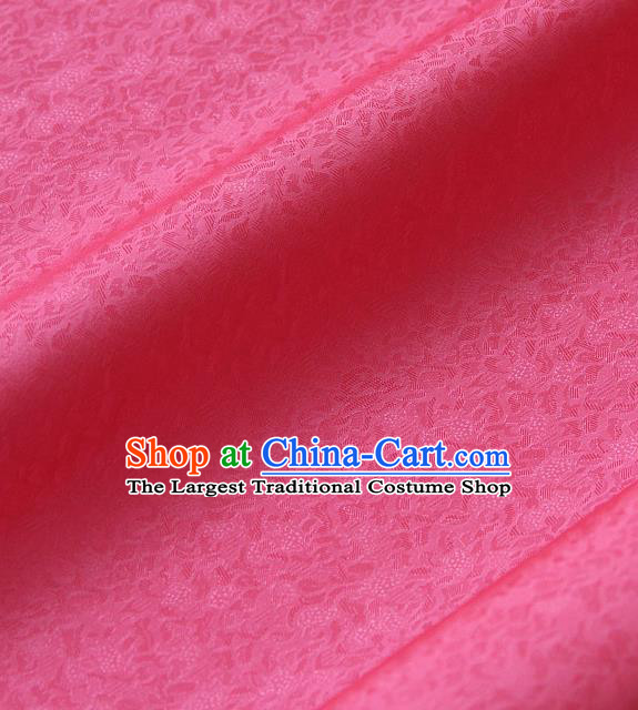 Traditional Asian Rosy Brocade Classical Pattern Drapery Korean Hanbok Palace Satin Silk Fabric