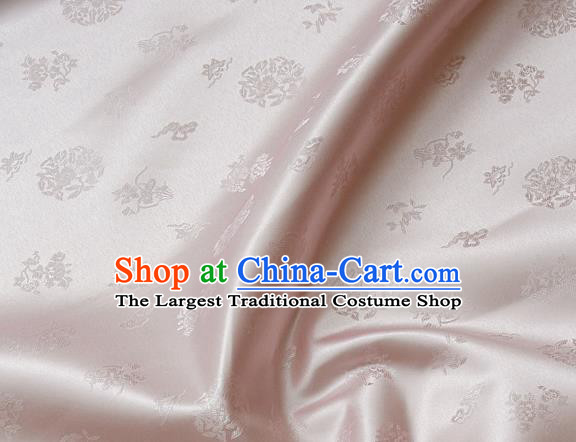 Traditional Asian Cloth Drapery Light Pink Brocade Korean Hanbok Palace Satin Silk Fabric