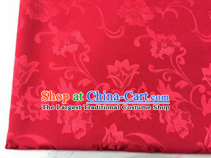 Chinese Traditional Apparel Fabric Red Brocade Classical Pattern Design Silk Material Satin Drapery