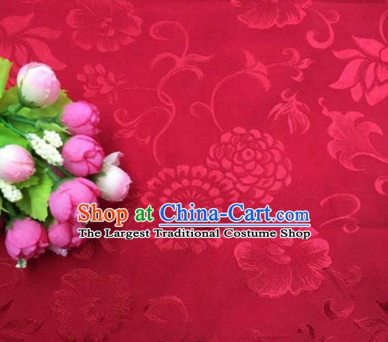 Chinese Traditional Apparel Fabric Red Qipao Brocade Classical Pattern Design Silk Material Satin Drapery