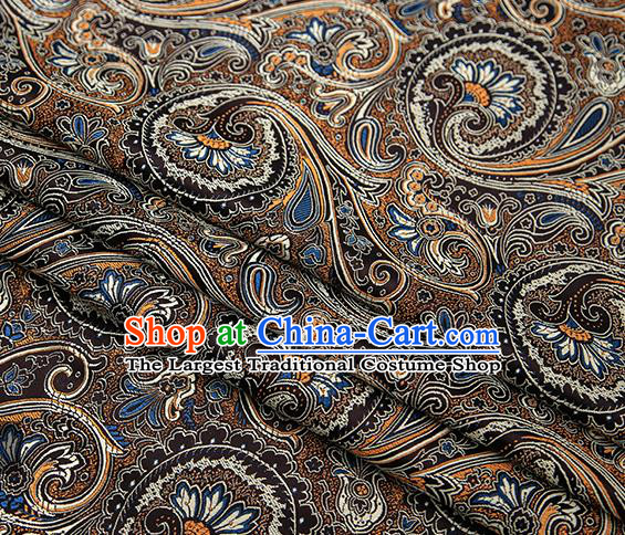 Chinese Traditional Tang Suit Black Brocade Fabric Classical Pattern Design Material Satin Drapery