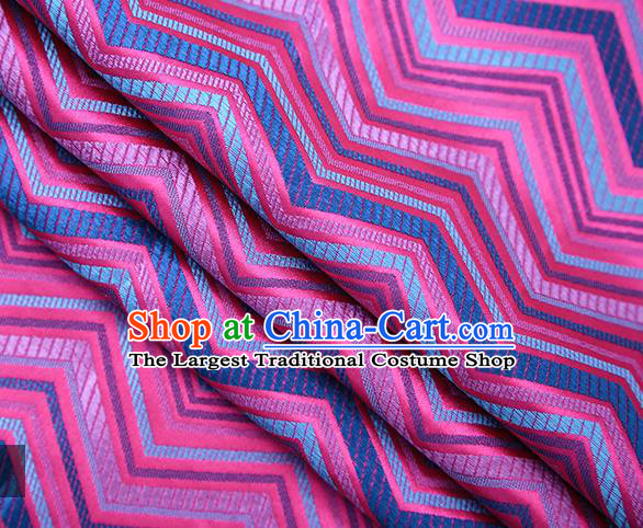 Rosy Satin Traditional Chinese Tang Suit Brocade Fabric Classical Pattern Design Material Drapery