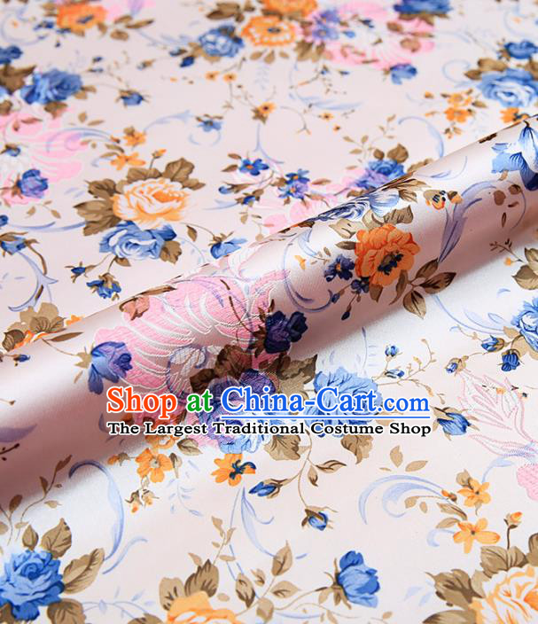 Chinese Traditional Nanjing Brocade Satin Fabric Tang Suit Material Classical Peony Pattern Design Drapery