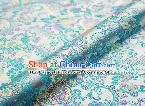 White Brocade Chinese Traditional Garment Fabric Classical Peony Pattern Design Satin Cushion Material Drapery