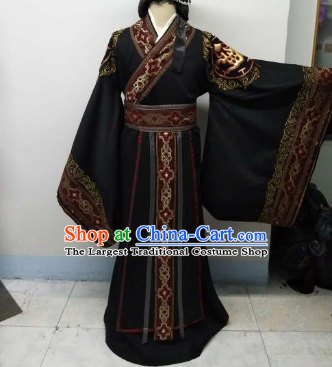 Chinese Ancient Imperial Emperor Costumes Traditional Qin Dynasty King Embroidered Hanfu Clothing for Men