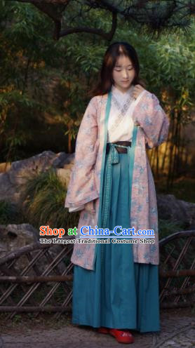 Traditional Chinese Song Dynasty Young Lady Hanfu Dress Ancient Peri Embroidered Costumes for Women