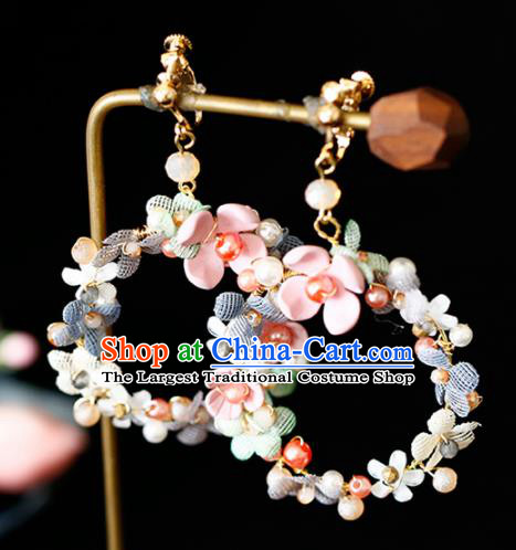 Top Grade Handmade Baroque Flowers Earrings Bride Jewelry Accessories for Women