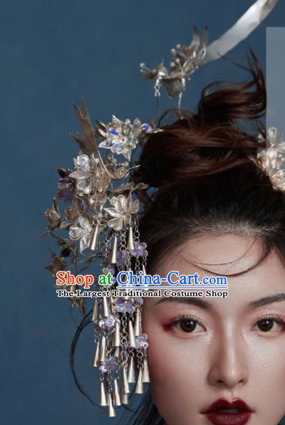 Chinese Traditional Ancient Bride Headdress Palace Tassel Hairpins Hair Accessories for Women