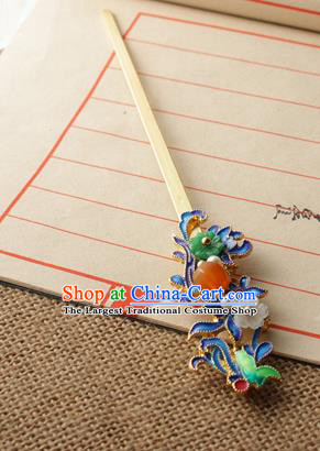 Asian Chinese Traditional Hair Accessories Ancient Palace Blueing Hairpins for Women