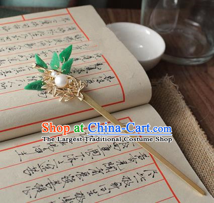 Asian Chinese Traditional Hanfu Leaf Hair Clip Ancient Palace Hairpins for Women